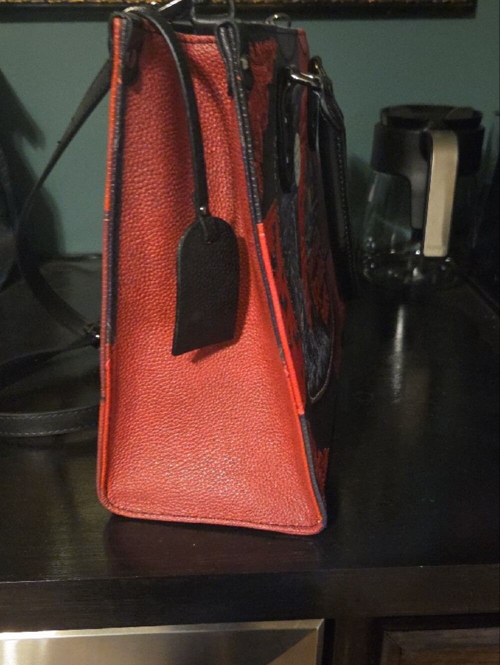 Dracula's Quest Red and Black Tote Bag In Genuine Leather Brand New! - Picture 7 of 7